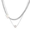 Doublelayer Pearl Titanium Steel Necklace For Women Laser Engraving Letters Numbers Text Light Luxury Trendy Allmatch Clavicle Chain Highgrade Jewelry