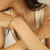 Doublelayer Pearl Women's 316L Stainless Steel 18K Gold Plated Fashion Light Luxury Jewelry Bracelet
