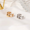 Doublelayer Retro Ear Clip Single Earrings Without Ear Holes Copper Geometric Style Electroplated For Men And Women