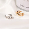 Doublelayer Retro Ear Clip Single Earrings Without Ear Holes Copper Geometric Style Electroplated For Men And Women