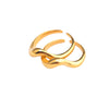 Doublelayer Ring Irregular Corrugated Curved Surface Stainless Steel Fashion Simple Allmatch Unisex Jewelry Bracelet