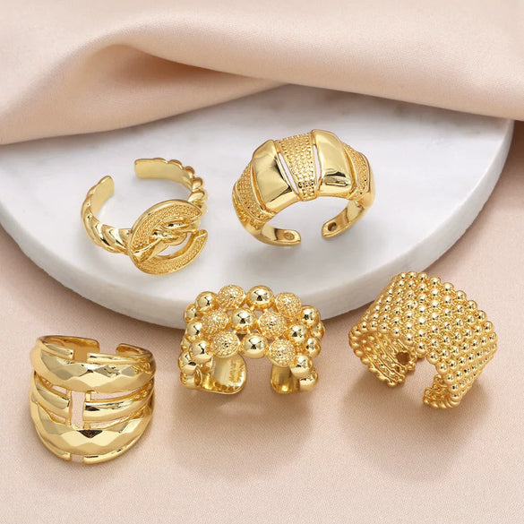 Doublelayer Ring Jewelry Retro Highgrade Goldplated For Female