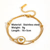 Doublelayer Round Snake Beads Love Pendant Jewelry Women's Anklet Stainless Steel Heart Shape Acrylic Inlay