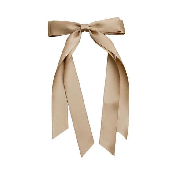 Doublelayer Satin Ribbon Bow Duckbill Clip Women's Handmade Cloth Hair Accessory