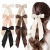Doublelayer Satin Ribbon Bow Duckbill Clip Women's Handmade Cloth Hair Accessory