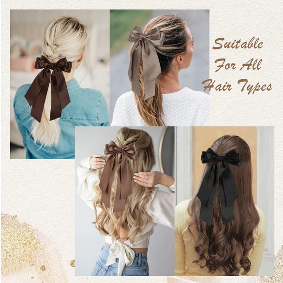 Doublelayer Satin Ribbon Broken Bow Hairpin Polyester Handmade Women's Hair Accessories