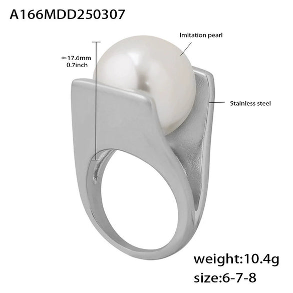 Doublelayer Shell Bead Jewelry Set Electroplated 316L Stainless Steel Earrings Necklace Ring For Women