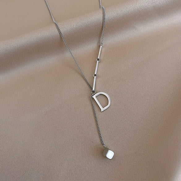 Doublelayer Stacked Women's Hiphop Snake Bone Chain Clavicle Chain In Titanium Steel With Ushaped Pattern Alloy Silver Plated Gold Plated And Electroplated