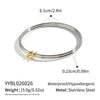 Doublelayer Stainless Steel Geometric Bracelet With Electroplated Finish Minimalist Fashion Jewelry