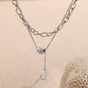 Doublelayer 316L Stainless Steel Women's Lucky Bean Necklace With Electroplating
