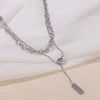 Doublelayer 316L Stainless Steel Women's Lucky Bean Necklace With Electroplating