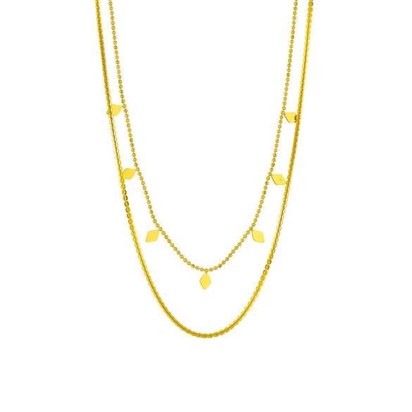 Doublelayer Star Titanium Steel Necklace With Electroplating Geometric Design For Women Stacked Clavicle Chain Light Luxury High End Jewelry Non Fading