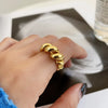 Doublelayer 925 Sterling Silver Rope Twist Punk Ring