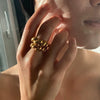 Doublelayer 925 Sterling Silver Rope Twist Punk Ring