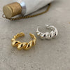Doublelayer 925 Sterling Silver Rope Twist Punk Ring