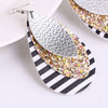 Doublelayer Teardropshaped Pu Leather Women's Earrings With Printing