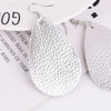 Doublelayer Teardropshaped Pu Leather Women's Earrings With Printing