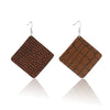 Doublelayer Teardropshaped Pu Leather Women's Earrings With Printing
