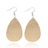 Doublelayer Teardropshaped Pu Leather Women's Earrings With Printing
