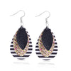 Doublelayer Teardropshaped Pu Leather Women's Earrings With Printing