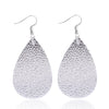 Doublelayer Teardropshaped Pu Leather Women's Earrings With Printing
