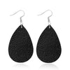 Doublelayer Teardropshaped Pu Leather Women's Earrings With Printing
