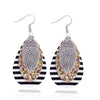 Doublelayer Teardropshaped Pu Leather Women's Earrings With Printing