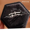 Doublelayer Women's Geometric Copper Ring With Zirconia Design Niche Fashionable Style