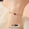 Doublelayered Motherofpearl Heart Geometric Pendant Bracelet For Women Copper Plastic Electroplated Highend
