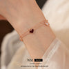 Doublelayered Motherofpearl Heart Geometric Pendant Bracelet For Women Copper Plastic Electroplated Highend