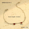 Doublelayered Peach Heart Stacked Stainless Steel 18K Electroplated Women's Fashion Jewelry Bracelet