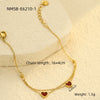 Doublelayered Peach Heart Stacked Stainless Steel 18K Electroplated Women's Fashion Jewelry Bracelet
