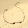 Doublelayered Peach Heart Stacked Stainless Steel 18K Electroplated Women's Fashion Jewelry Bracelet
