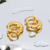 Doublering Dualpurpose Detachable Ring Earrings Stainless Steel Geometric Style 18K Vacuum Plating In Furnace
