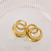 Doublering Dualpurpose Detachable Ring Earrings Stainless Steel Geometric Style 18K Vacuum Plating In Furnace