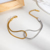 Doublering Snake Bone Chain Necklace Bracelet Suit In Gold And Silver Colormatching Stainless Steel Jewelry With Pvd Furnace Vacuum Real Gold Plating For Women