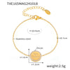 Doublesided Letter Overlapping Clavicle Necklace Bracelet Set Stainless Steel Diamondencrusted Electroplated For Women
