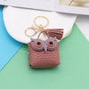 Doublesided Pu Leather Cartoon Owl Coin Purse Bag Keychain Pendant Modern Simplicity Style