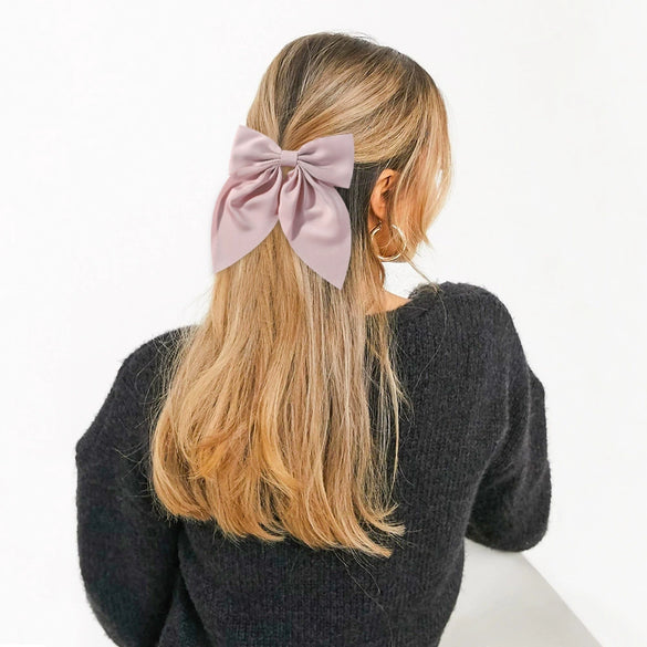 Doublesided Satin Bow Handmade Women's Oneword Clip Hairpin
