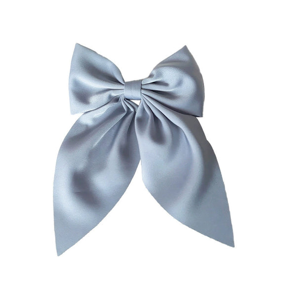 Doublesided Satin Bow Handmade Women's Oneword Clip Hairpin