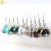 Dragon Winding Around Bead Drop Earrings In Natural Stone And Copper Multicolor Minimalist Jewelry For Women