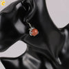 Dragon Winding Around Bead Drop Earrings In Natural Stone And Copper Multicolor Minimalist Jewelry For Women
