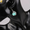 Dragon Winding Around Bead Drop Earrings In Natural Stone And Copper Multicolor Minimalist Jewelry For Women