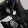 Dragon Winding Around Bead Drop Earrings In Natural Stone And Copper Multicolor Minimalist Jewelry For Women