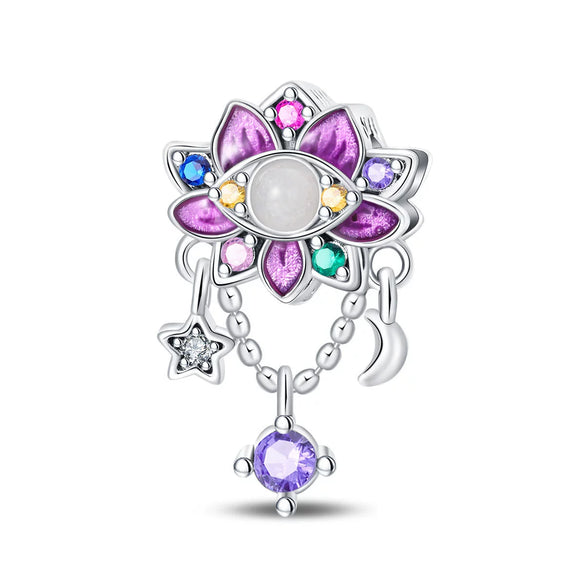 Dream Catcher Moon Beads Pendant Diy Jewelry Accessories Bracelet Silver Plated Dripping Oil Style