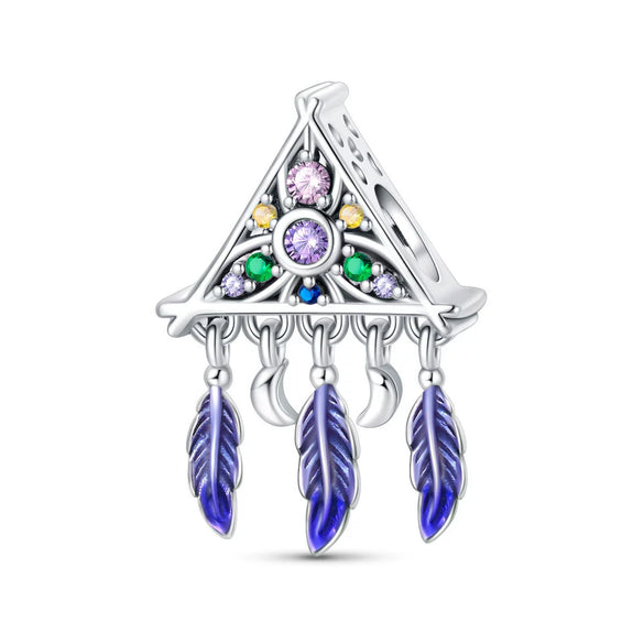 Dream Catcher Moon Beads Pendant Diy Jewelry Accessories Bracelet Silver Plated Dripping Oil Style