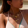 Dried Flower Necklace Stainless Steel Electroplated Women's