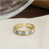 Drop Glaze S925 Silver Geometric Women's Vintage Fashion Irregular Open Artistic Finger Ring