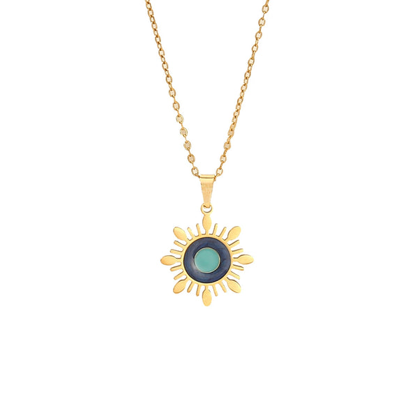 Drop Oil Eye Necklace Palm Pendant Jewelry Stainless Steel Personalized
