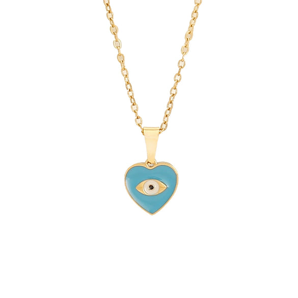 Drop Oil Eye Necklace Palm Pendant Jewelry Stainless Steel Personalized